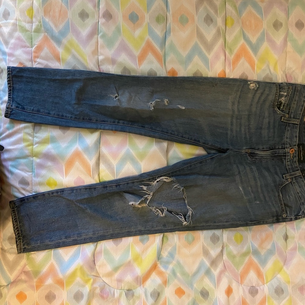 Slightly distressed boyfriend jeans
